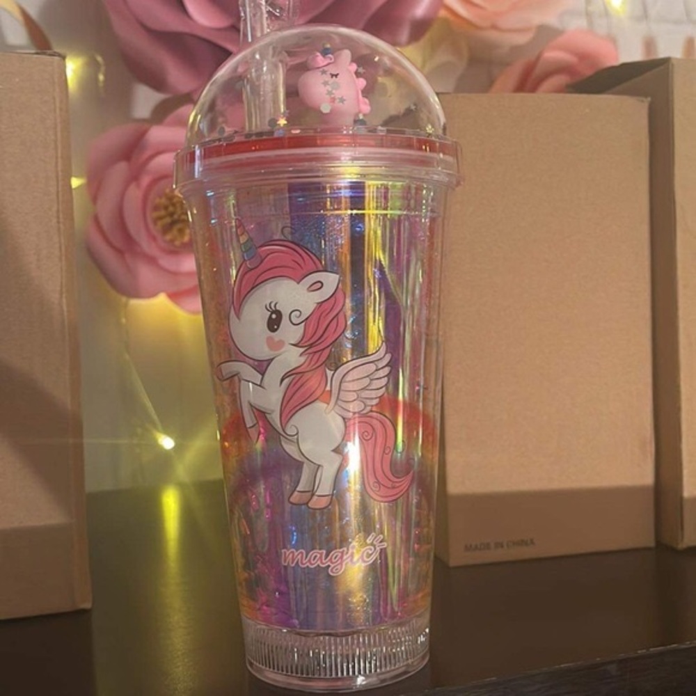 Magic Unicorn Tumbler with Straw